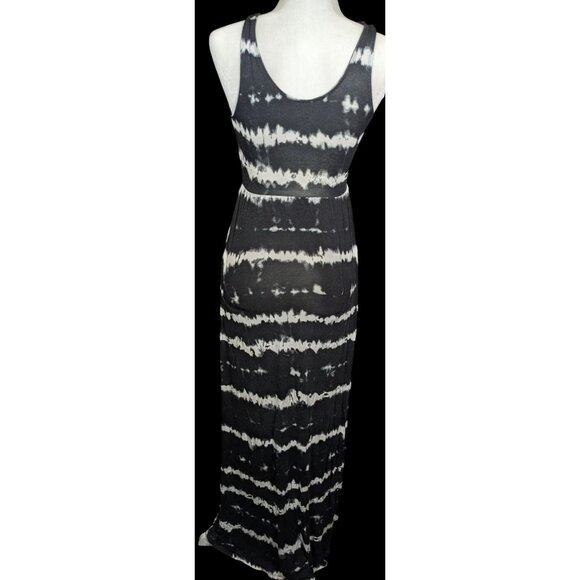 SO Black And White Tie Dye Stripe Maxi Summer Dress - Picture 2 of 3